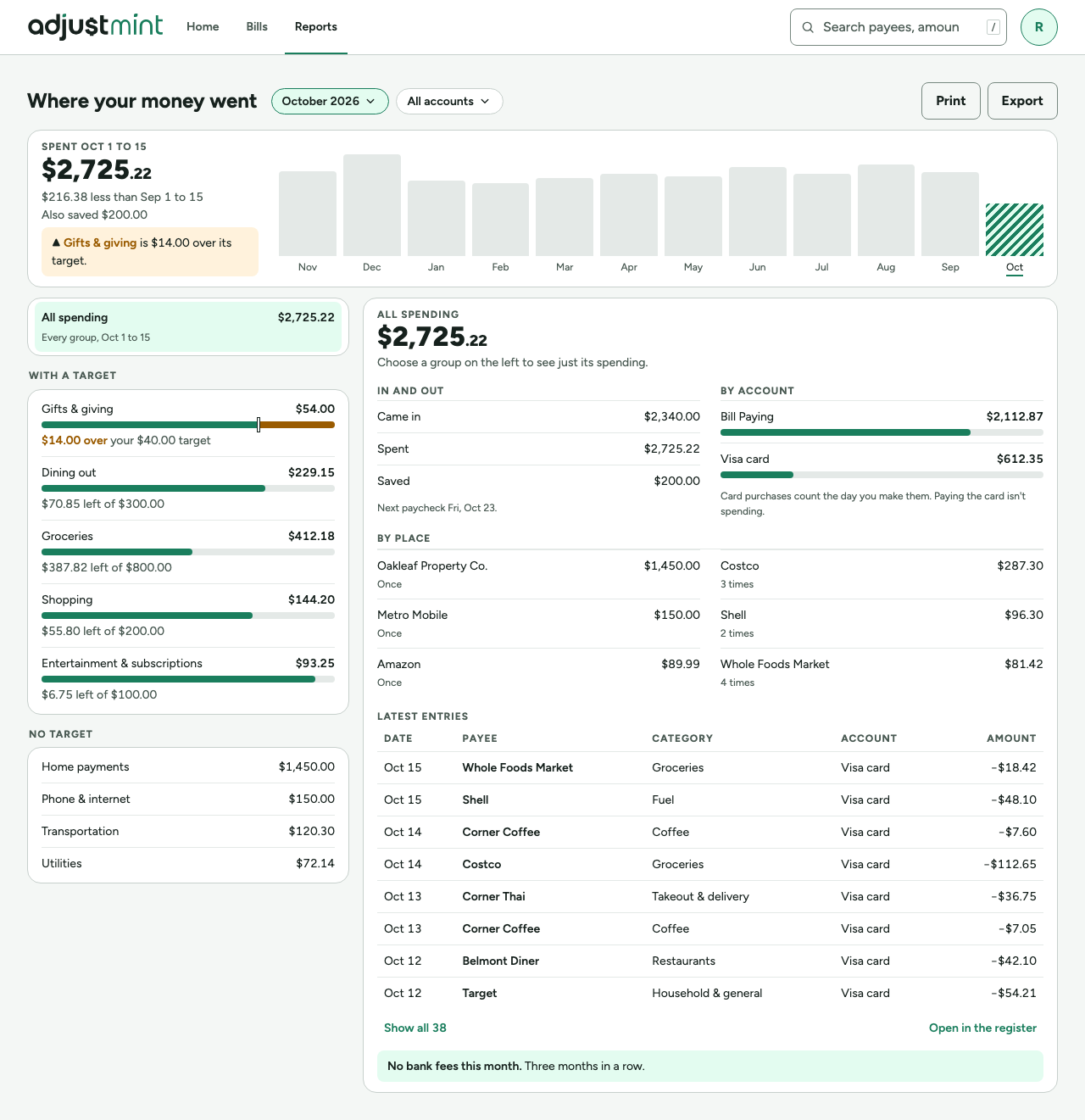 Reports as built, version 1.0.0: wide, 1280px, light
